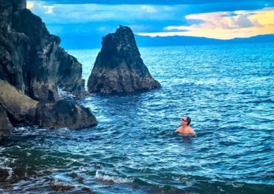 Great Weather to swim at Matalibong Black Sand Beach, Bicol