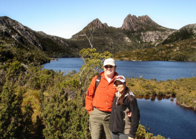 Husband and Wife Hiking at Cradle Mountain