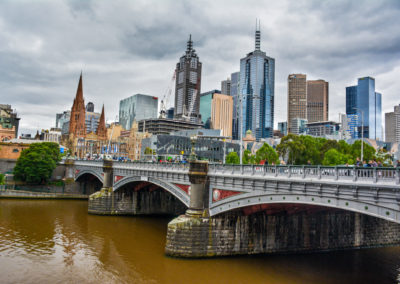 Busy Downtown Melbourne -Yarra River