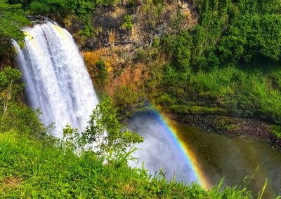 Stunning Mountain Top view of Wailua Falls Vivshane Hawaii Adventures